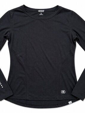 Orangetheory Long Sleeve Performance Top Black Thumbholes Size Large